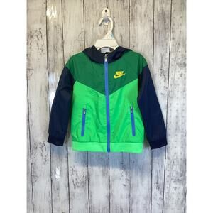 NIKE Kids' Boys Windrunner Jacket In Green/navy 3T 92-98cm 2-3 yrs/o